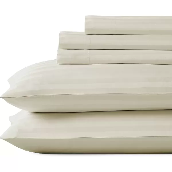 imageLuxury Split King Adjustable Bedsheets Set Soft 100 Cotton 500 Thread Count Snug Fit Includes TwinXL Fitted Sheets Beats Egyptian Quality Claims Split King Fresh Navy Blue06  Ivory Striped