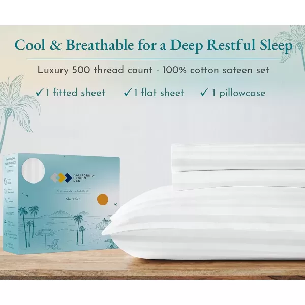 imageLuxury Split King Adjustable Bedsheets Set Soft 100 Cotton 500 Thread Count Snug Fit Includes TwinXL Fitted Sheets Beats Egyptian Quality Claims Split King Fresh Navy Blue02  White Striped