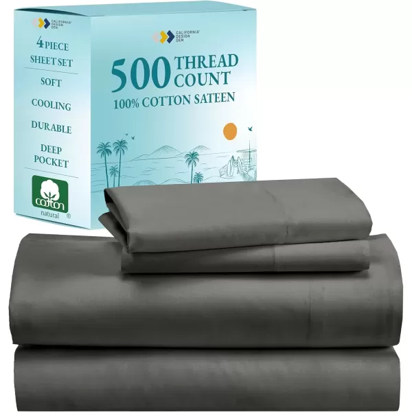 imageLuxury Split King Adjustable Bedsheets Set Soft 100 Cotton 500 Thread Count Snug Fit Includes TwinXL Fitted Sheets Beats Egyptian Quality Claims Split King Fresh Navy Blue10  Grey