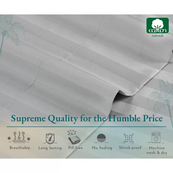 imageLuxury Split King Adjustable Bedsheets Set Soft 100 Cotton 500 Thread Count Snug Fit Includes TwinXL Fitted Sheets Beats Egyptian Quality Claims Split King Fresh Navy Blue04  Light Grey Striped