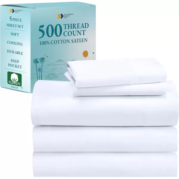 imageLuxury Split King Adjustable Bedsheets Set Soft 100 Cotton 500 Thread Count Snug Fit Includes TwinXL Fitted Sheets Beats Egyptian Quality Claims Split King Fresh Navy Blue01  White