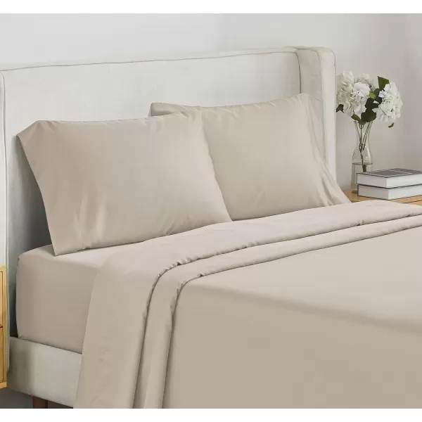 imageLuxury Split King Adjustable Bedsheets Set Soft 100 Cotton 500 Thread Count Snug Fit Includes TwinXL Fitted Sheets Beats Egyptian Quality Claims Split King Fresh Navy Blue14  Light Taupe