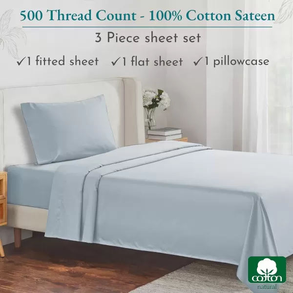 imageLuxury Split King Adjustable Bedsheets Set Soft 100 Cotton 500 Thread Count Snug Fit Includes TwinXL Fitted Sheets Beats Egyptian Quality Claims Split King Fresh Navy Blue08  Light Blue