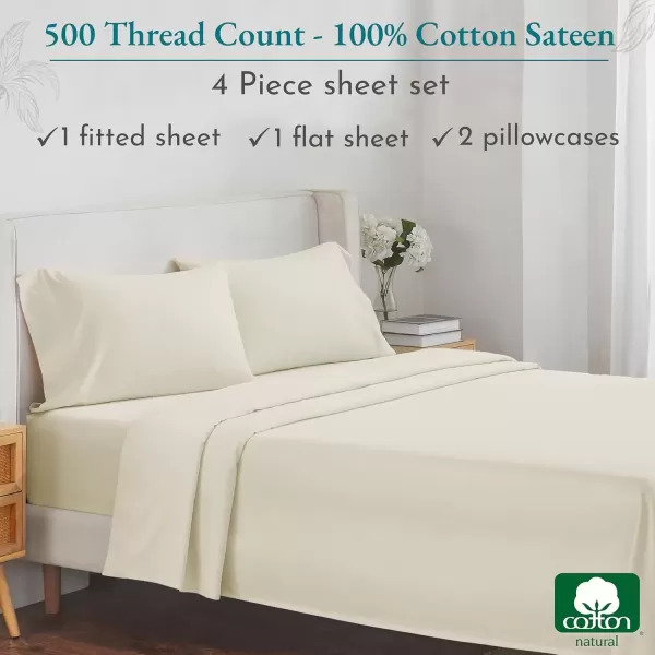 imageLuxury Split King Adjustable Bedsheets Set Soft 100 Cotton 500 Thread Count Snug Fit Includes TwinXL Fitted Sheets Beats Egyptian Quality Claims Split King Fresh Navy Blue05  Ivory