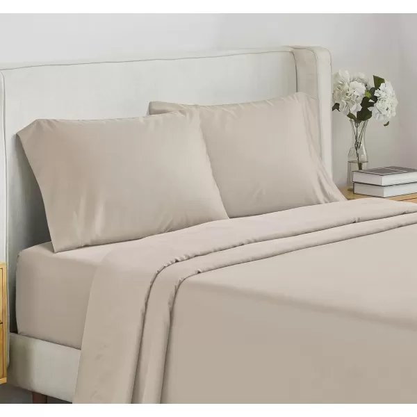 imageLuxury Split King Adjustable Bedsheets Set Soft 100 Cotton 500 Thread Count Snug Fit Includes TwinXL Fitted Sheets Beats Egyptian Quality Claims Split King Fresh Navy Blue14  Light Taupe