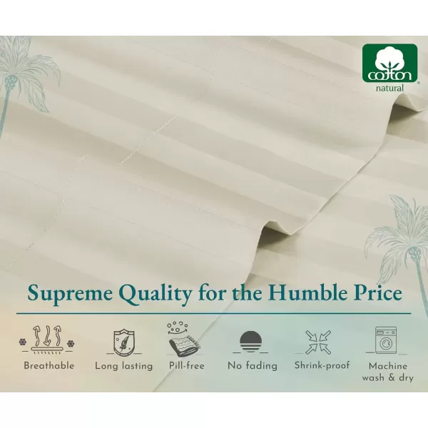imageLuxury Split King Adjustable Bedsheets Set Soft 100 Cotton 500 Thread Count Snug Fit Includes TwinXL Fitted Sheets Beats Egyptian Quality Claims Split King Fresh Navy Blue06  Ivory Striped