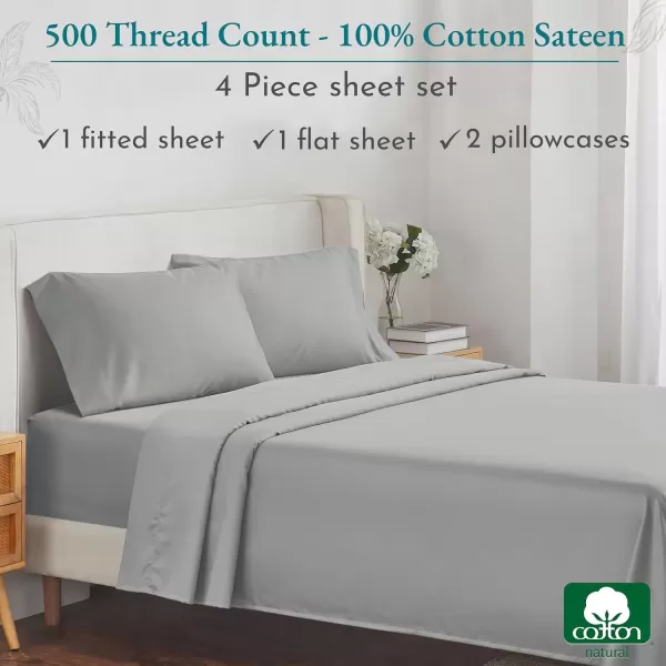 imageLuxury Split King Adjustable Bedsheets Set Soft 100 Cotton 500 Thread Count Snug Fit Includes TwinXL Fitted Sheets Beats Egyptian Quality Claims Split King Fresh Navy Blue03  Light Grey