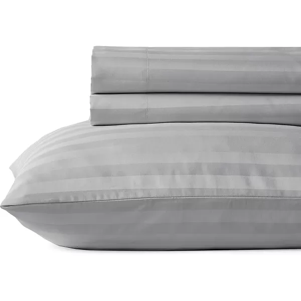imageLuxury Split King Adjustable Bedsheets Set Soft 100 Cotton 500 Thread Count Snug Fit Includes TwinXL Fitted Sheets Beats Egyptian Quality Claims Split King Fresh Navy Blue04  Light Grey Striped