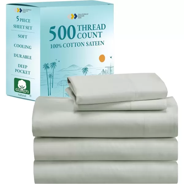 imageLuxury Split King Adjustable Bedsheets Set Soft 100 Cotton 500 Thread Count Snug Fit Includes TwinXL Fitted Sheets Beats Egyptian Quality Claims Split King Fresh Navy Blue07  Silver Sage