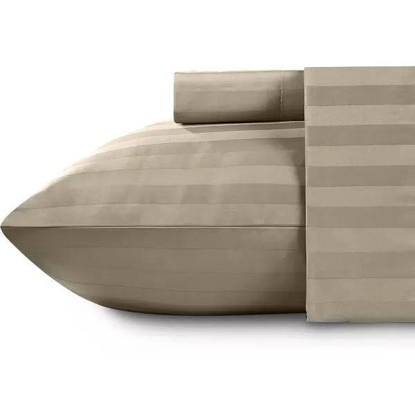 imageLuxury Split King Adjustable Bedsheets Set Soft 100 Cotton 500 Thread Count Snug Fit Includes TwinXL Fitted Sheets Beats Egyptian Quality Claims Split King Fresh Navy Blue15  Khaki Striped