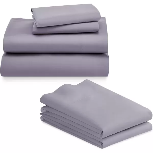 image6 Piece California King Size Sheet Set with 4 Pillowcases 600 Thread Count 100 Cotton Sateen Lavender