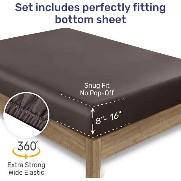 imageCALIFORNIA DESIGN DEN 5Star Hotel 600 Thread Count Blue Pure 100 Cotton Soft Bedding Sheet Set Queen Size with Deep Pockets Quality Beats Egyptian Cotton Claims Trellis Pattern BlueChocolate
