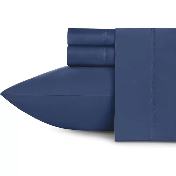 imageCALIFORNIA DESIGN DEN 5Star Hotel 600 Thread Count Blue Pure 100 Cotton Soft Bedding Sheet Set Queen Size with Deep Pockets Quality Beats Egyptian Cotton Claims Trellis Pattern BlueTrue Blue