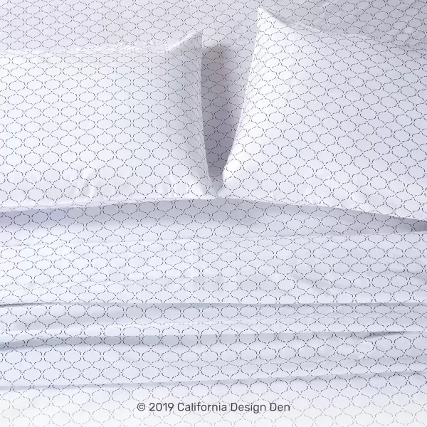 imageCALIFORNIA DESIGN DEN 5Star Hotel 600 Thread Count Blue Pure 100 Cotton Soft Bedding Sheet Set Queen Size with Deep Pockets Quality Beats Egyptian Cotton Claims Trellis Pattern BlueTrellis Pattern