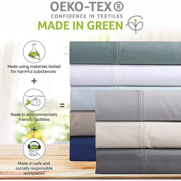 imageCALIFORNIA DESIGN DEN 5Star Hotel 600 Thread Count Blue Pure 100 Cotton Soft Bedding Sheet Set Queen Size with Deep Pockets Quality Beats Egyptian Cotton Claims Trellis Pattern BlueLight Grey