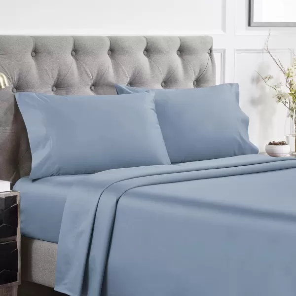 imageCalifornia Design Den 1000 Thread Count Cal King Cotton Sheets Set Winner Architectural Digest Best Sheet Luxury 100 Cotton Sateen Bed Sheets Softer Than Egyptian Cotton WhiteBlue