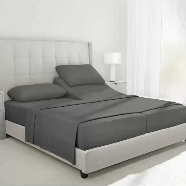 imageCalifornia Design Den 1000 Thread Count Cal King Cotton Sheets Set Winner Architectural Digest Best Sheet Luxury 100 Cotton Sateen Bed Sheets Softer Than Egyptian Cotton WhiteGrey