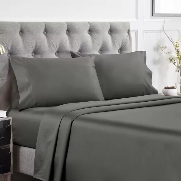 imageCalifornia Design Den 1000 Thread Count Cal King Cotton Sheets Set Winner Architectural Digest Best Sheet Luxury 100 Cotton Sateen Bed Sheets Softer Than Egyptian Cotton WhiteGrey