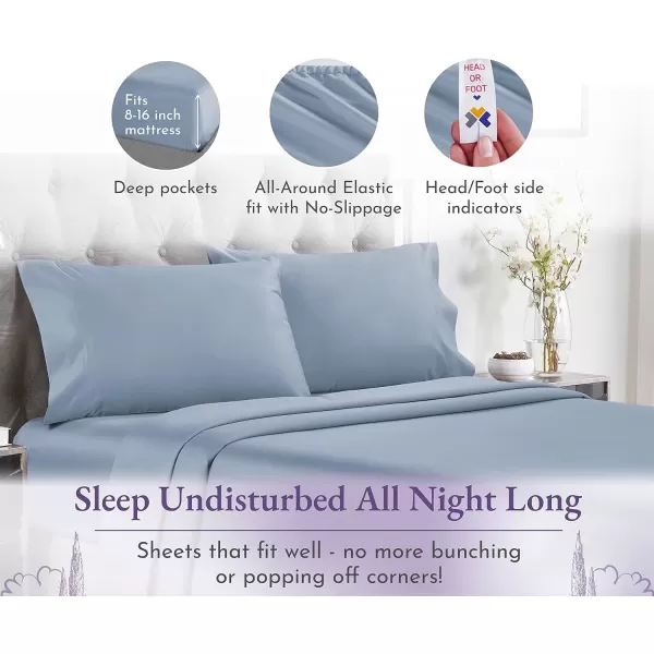 imageCalifornia Design Den 1000 Thread Count Cal King Cotton Sheets Set Winner Architectural Digest Best Sheet Luxury 100 Cotton Sateen Bed Sheets Softer Than Egyptian Cotton WhiteBlue