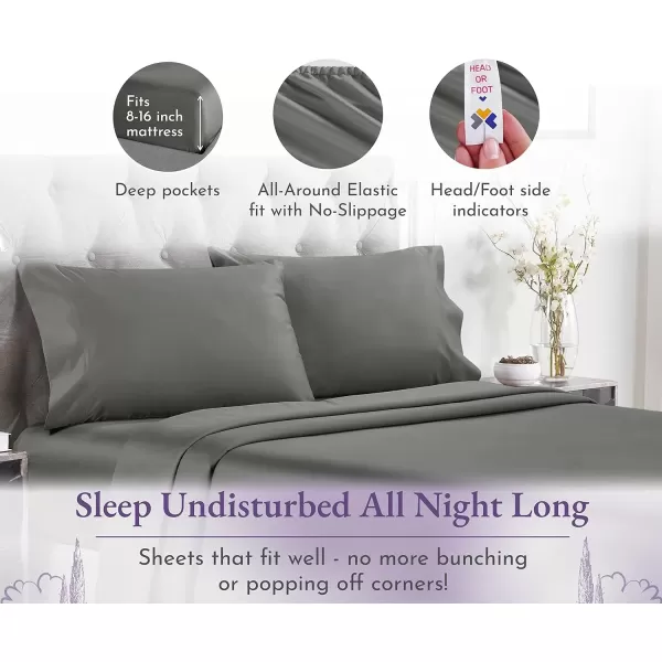 imageCalifornia Design Den 1000 Thread Count Cal King Cotton Sheets Set Winner Architectural Digest Best Sheet Luxury 100 Cotton Sateen Bed Sheets Softer Than Egyptian Cotton WhiteGrey