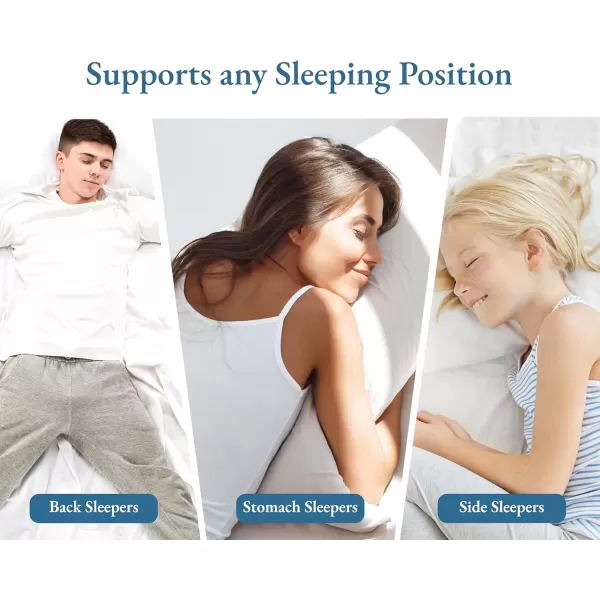 imageCalifornia Design Den 2Pack Bed Pillows Standard Size Set of 2 for Sleeping Cooling Luxury Hotel Pillows for Back Stomach or Side SleepersQueen