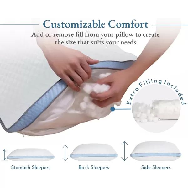 imageCalifornia Design Den 2Pack Bed Pillows Standard Size Set of 2 for Sleeping Cooling Luxury Hotel Pillows for Back Stomach or Side SleepersStandard  Queen