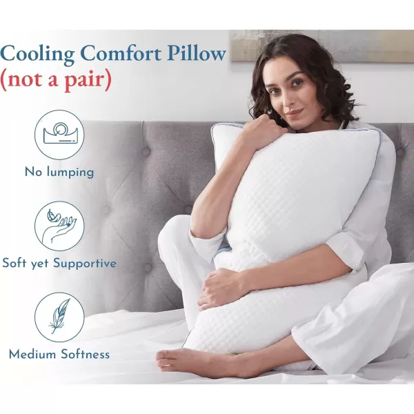 imageCalifornia Design Den 2Pack Bed Pillows Standard Size Set of 2 for Sleeping Cooling Luxury Hotel Pillows for Back Stomach or Side SleepersStandard  Queen