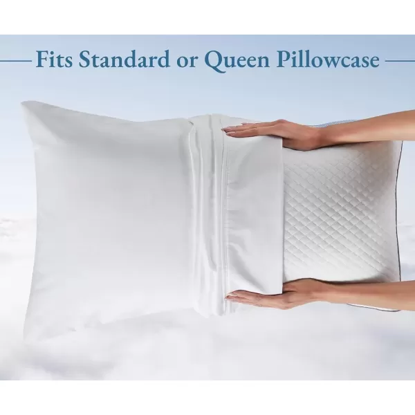 imageCalifornia Design Den 2Pack Bed Pillows Standard Size Set of 2 for Sleeping Cooling Luxury Hotel Pillows for Back Stomach or Side SleepersStandard  Queen