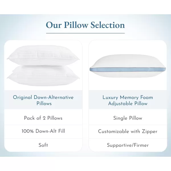 imageCalifornia Design Den 2Pack Bed Pillows Standard Size Set of 2 for Sleeping Cooling Luxury Hotel Pillows for Back Stomach or Side SleepersStandard