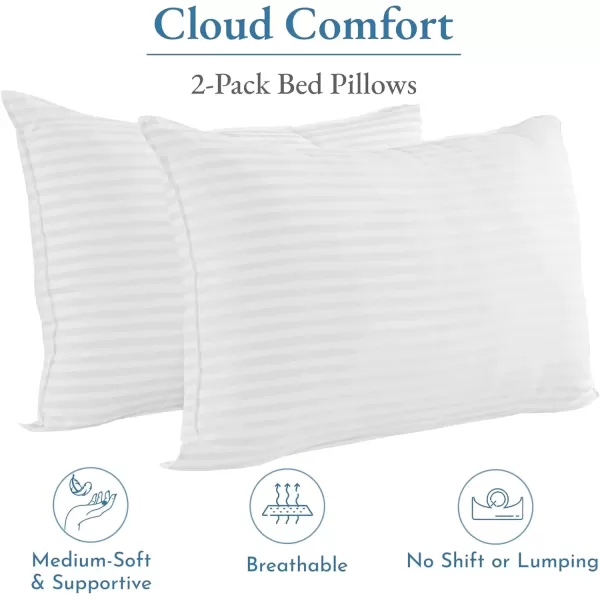 imageCalifornia Design Den 2Pack Bed Pillows Standard Size Set of 2 for Sleeping Cooling Luxury Hotel Pillows for Back Stomach or Side SleepersStandard