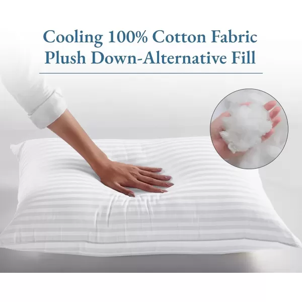 imageCalifornia Design Den 2Pack Bed Pillows Standard Size Set of 2 for Sleeping Cooling Luxury Hotel Pillows for Back Stomach or Side SleepersStandard