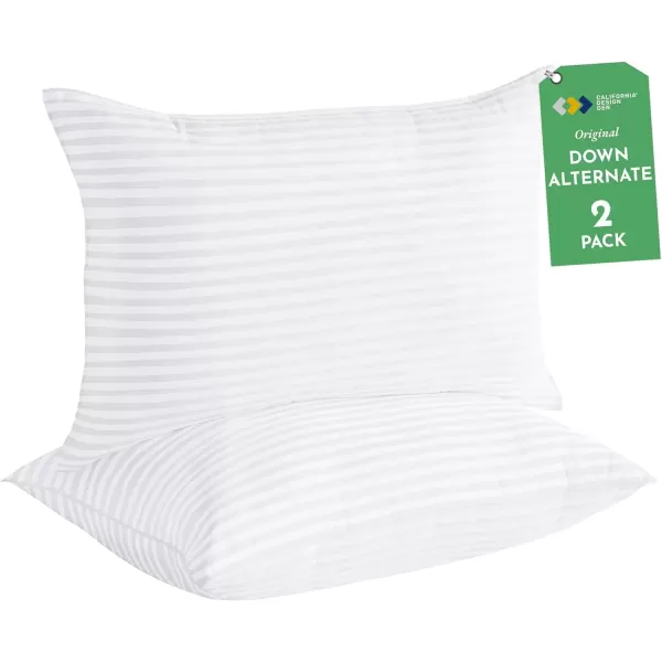 imageCalifornia Design Den 2Pack Bed Pillows Standard Size Set of 2 for Sleeping Cooling Luxury Hotel Pillows for Back Stomach or Side SleepersStandard