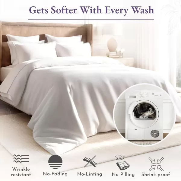 imageCalifornia Design Den 6 Piece Cal King Size Sheet Set with 4 Pillowcases  1000 Thread Count 100 Cotton Sateen White