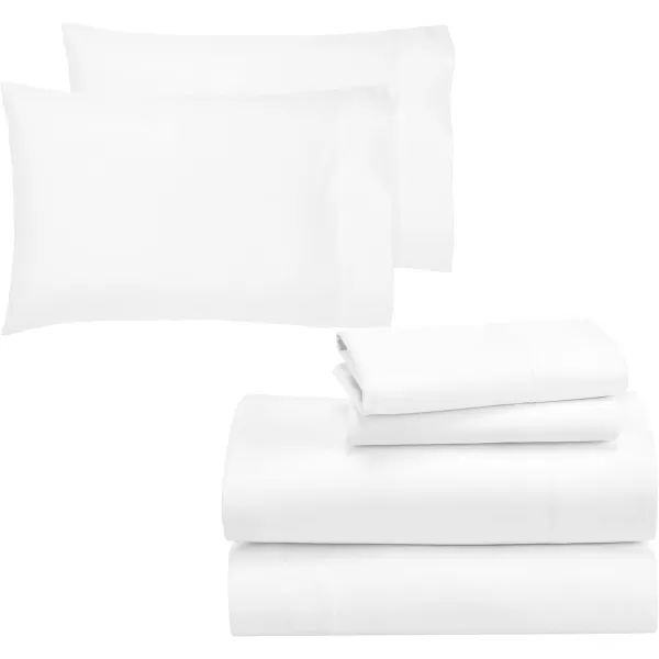 imageCalifornia Design Den 6 Piece Cal King Size Sheet Set with 4 Pillowcases  1000 Thread Count 100 Cotton Sateen White