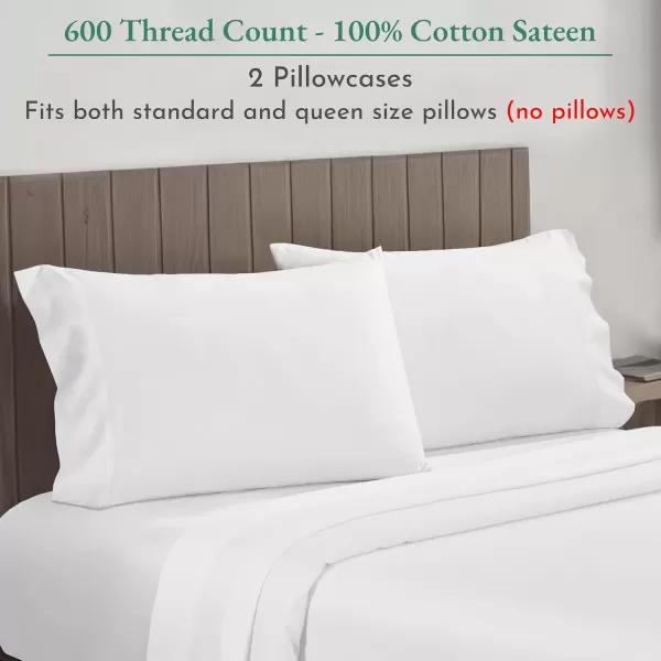 imageCalifornia Design Den Bulk Pack of 40 Piece StandardQueen Size Pillowcases  600 Thread Count 100 Cotton Sateen White01  Bright White