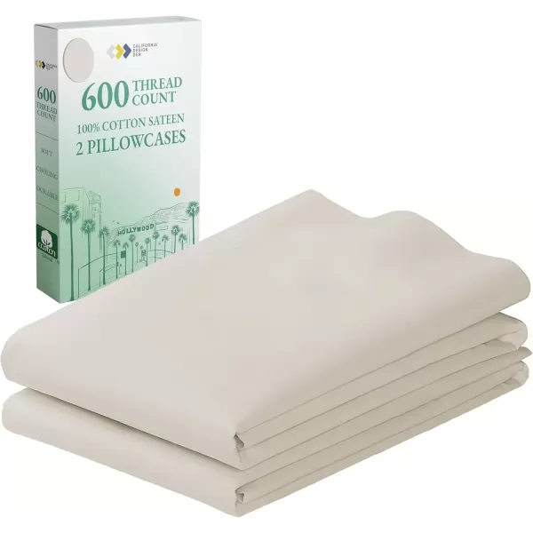 imageCalifornia Design Den Bulk Pack of 40 Piece StandardQueen Size Pillowcases  600 Thread Count 100 Cotton Sateen White02  Ivory