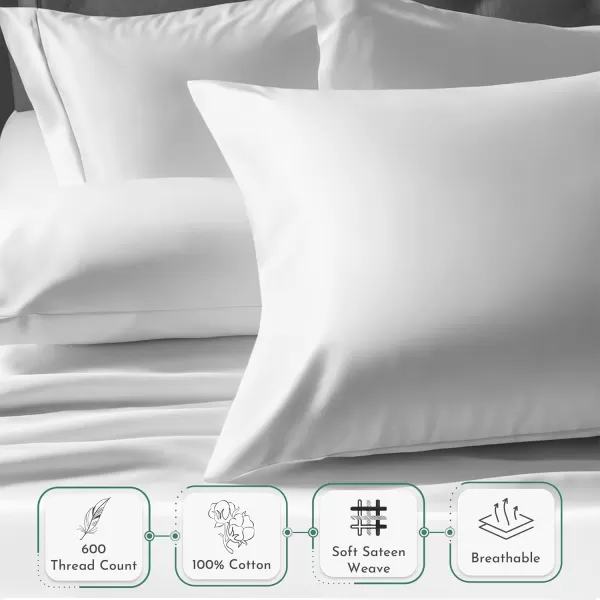 imageCalifornia Design Den Bulk Pack of 40 Piece StandardQueen Size Pillowcases  600 Thread Count 100 Cotton Sateen White03  Light Grey