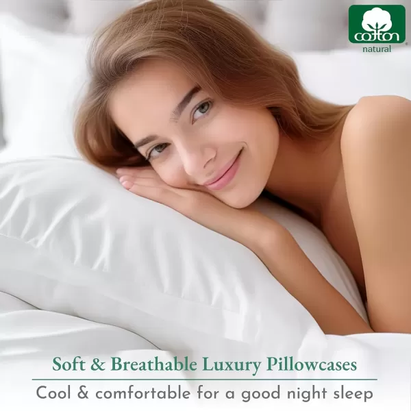 imageCalifornia Design Den Bulk Pack of 40 Piece StandardQueen Size Pillowcases  600 Thread Count 100 Cotton Sateen White06  Sage Green