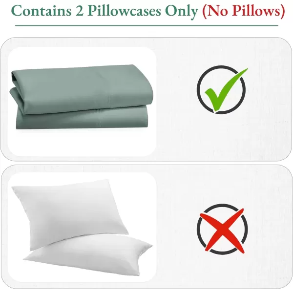 imageCalifornia Design Den Bulk Pack of 40 Piece StandardQueen Size Pillowcases  600 Thread Count 100 Cotton Sateen White06  Sage Green