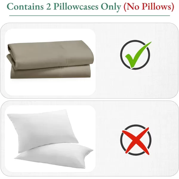 imageCalifornia Design Den Bulk Pack of 40 Piece StandardQueen Size Pillowcases  600 Thread Count 100 Cotton Sateen White07  Taupe
