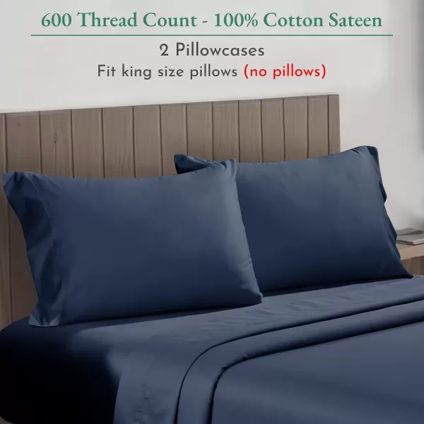 imageCalifornia Design Den Bulk Pack of 40 Piece StandardQueen Size Pillowcases  600 Thread Count 100 Cotton Sateen White08  Navy Blue  Royal