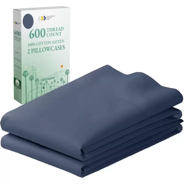 imageCalifornia Design Den Bulk Pack of 40 Piece StandardQueen Size Pillowcases  600 Thread Count 100 Cotton Sateen White08  Navy Blue  Royal