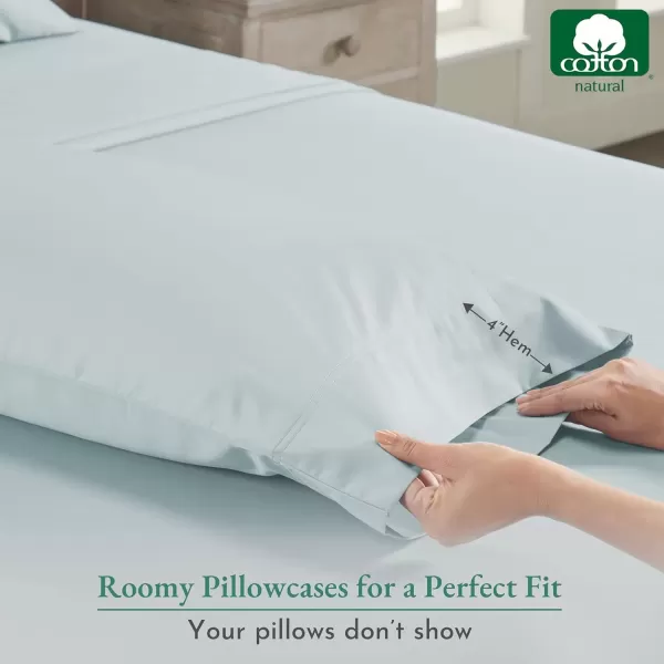 imageCalifornia Design Den Bulk Pack of 40 Piece StandardQueen Size Pillowcases  600 Thread Count 100 Cotton Sateen White09  Seafoam
