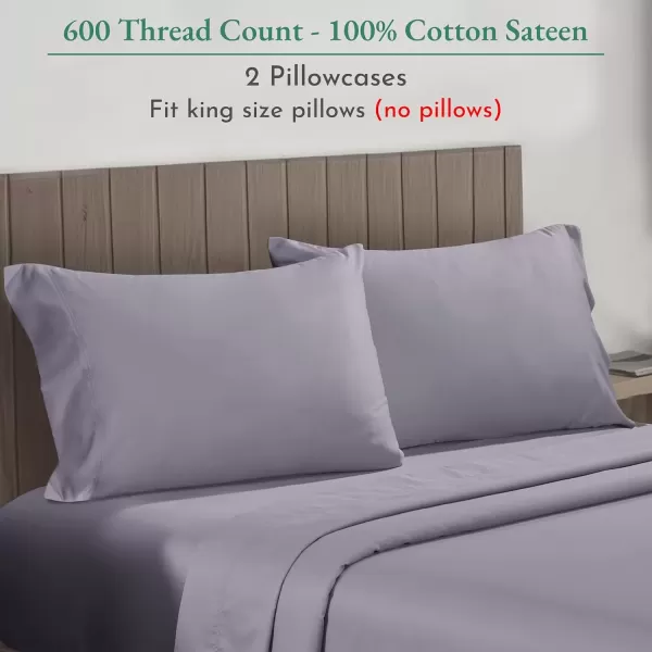 imageCalifornia Design Den Bulk Pack of 40 Piece StandardQueen Size Pillowcases  600 Thread Count 100 Cotton Sateen White11  Lavender