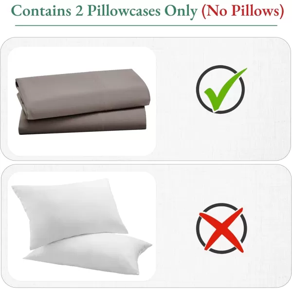 imageCalifornia Design Den Bulk Pack of 40 Piece StandardQueen Size Pillowcases  600 Thread Count 100 Cotton Sateen White13  Mushroom  Brown