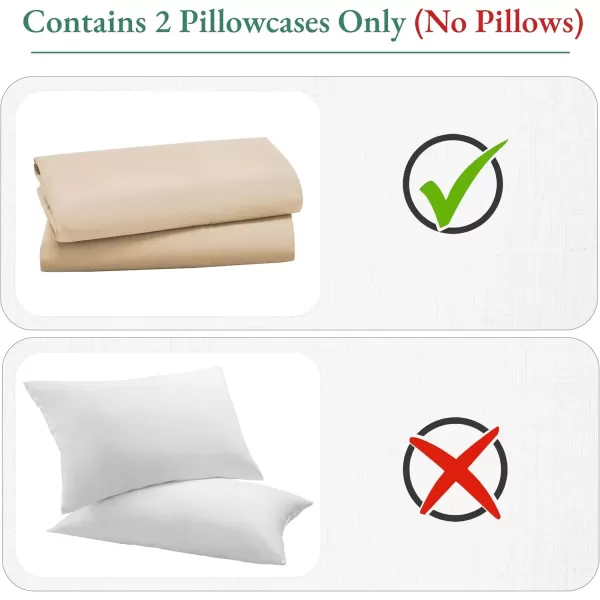 imageCalifornia Design Den Bulk Pack of 40 Piece StandardQueen Size Pillowcases  600 Thread Count 100 Cotton Sateen White15  Tanbeige