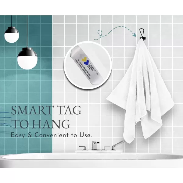 imageCalifornia Design Den Luxury 100 Cotton Bath Towels  Pack of 4 Soft ampamp Fluffy Quick Dry ampamp Highly Absorbent Hotel Quality Bath Towel Set Like a Spa Retreat Everyday White  27quot x 54quot