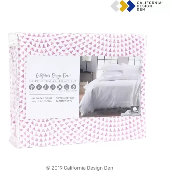 imageCalifornia Design Den Twin XL Sheets Set 400 Thread Count Sateen 100 Cotton Sheets Soft Luxury 3 Pc Dorm Rooms ampamp Adults Cooling Sheets Set Plaid SheetsSunrise Lavender