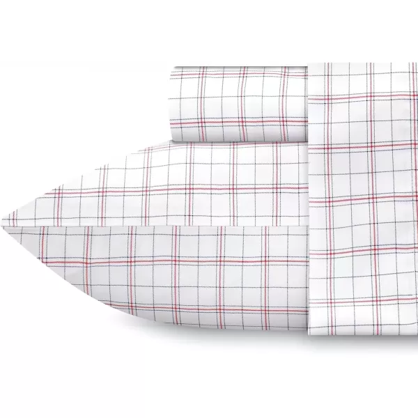 imageCalifornia Design Den Twin XL Sheets Set 400 Thread Count Sateen 100 Cotton Sheets Soft Luxury 3 Pc Dorm Rooms ampamp Adults Cooling Sheets Set Plaid SheetsPattern  Plaid