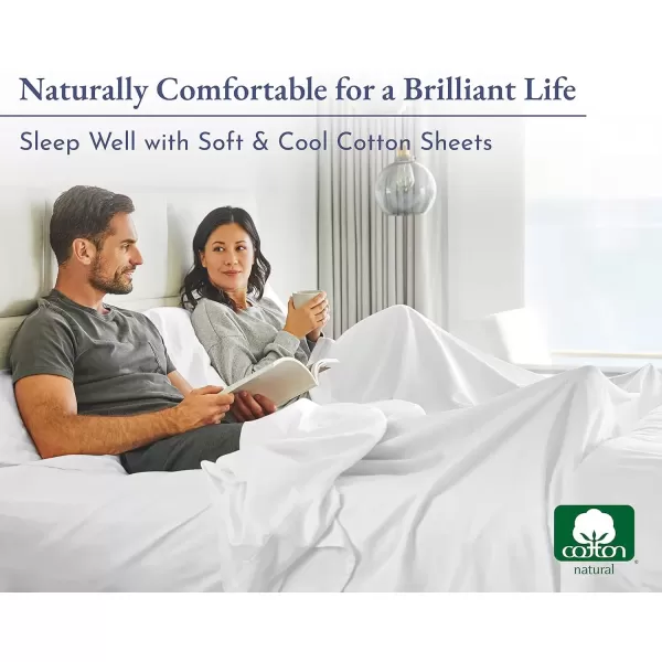 imageCalifornia Design Den Twin XL Sheets Set 400 Thread Count Sateen 100 Cotton Sheets Soft Luxury 3 Pc Dorm Rooms ampamp Adults Cooling Sheets Set Plaid SheetsSeafoam